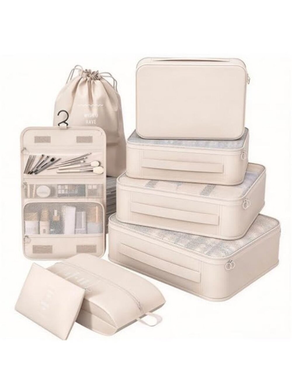 8 Set Packing Cubes for Travel,Suitcase Organizer Bags for Luggage